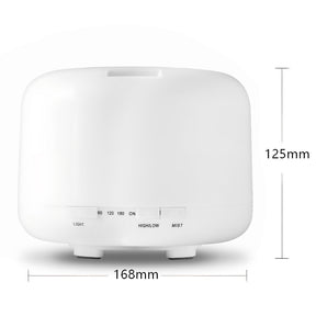 Umidificador Difusor Aromatizador 500ml Ultrassônico Estilo Branco com Led 7 cores com controle