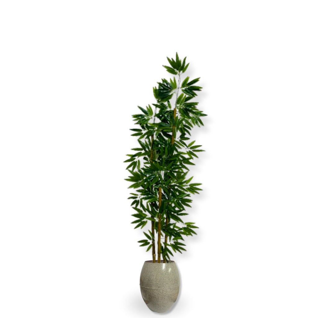 Planta Artificial Bambu Da Sorte Decoração Com Vaso